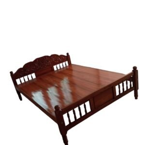 Mahogany Tree Wooden Cot (Queen Size 5FX6F)