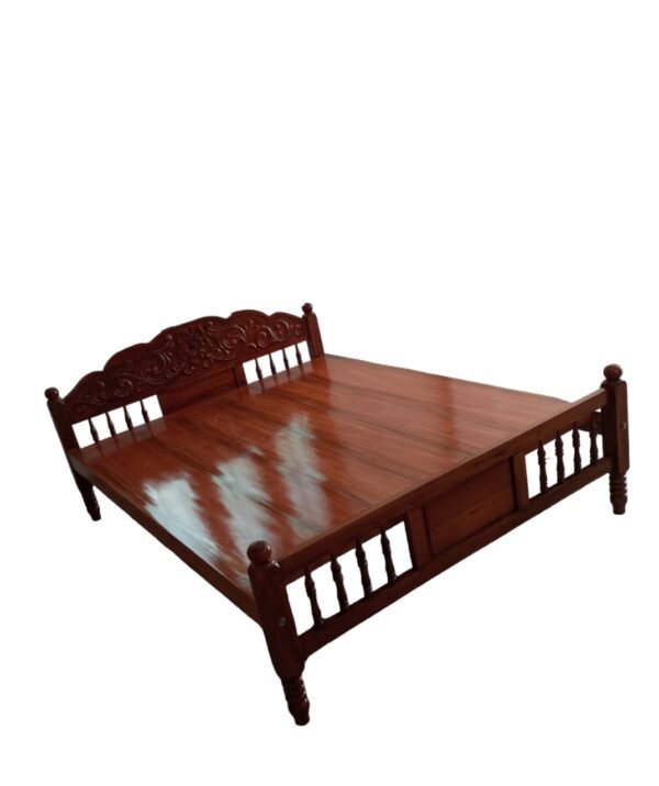 Mahogany Tree Wooden Cot (Queen Size 5FX6F)