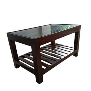 Alkesiya Wooden Coffee Table Top Glass